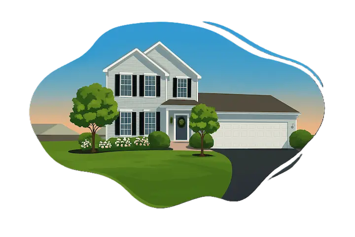 Picture of a two story residential house.